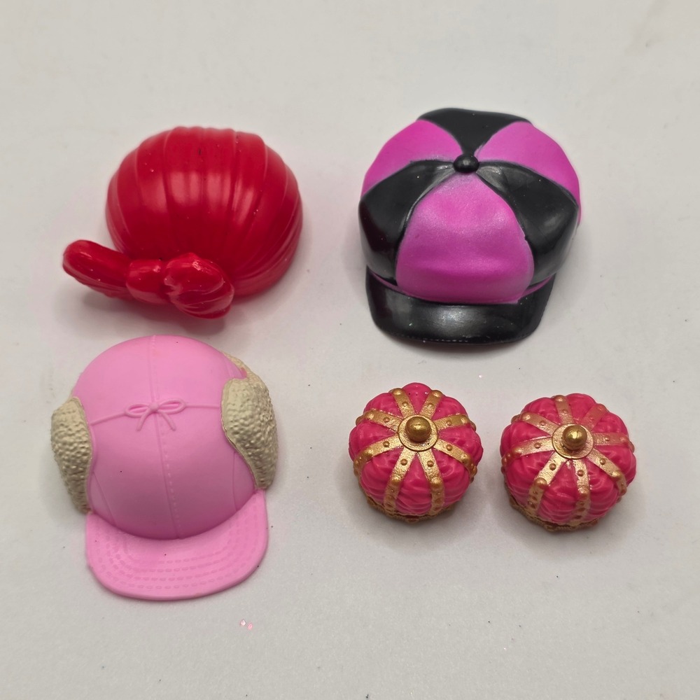 LOL Surprise Doll Hat Accessory Lot Red Pink Black Trapper Cap Crowns 5pc
